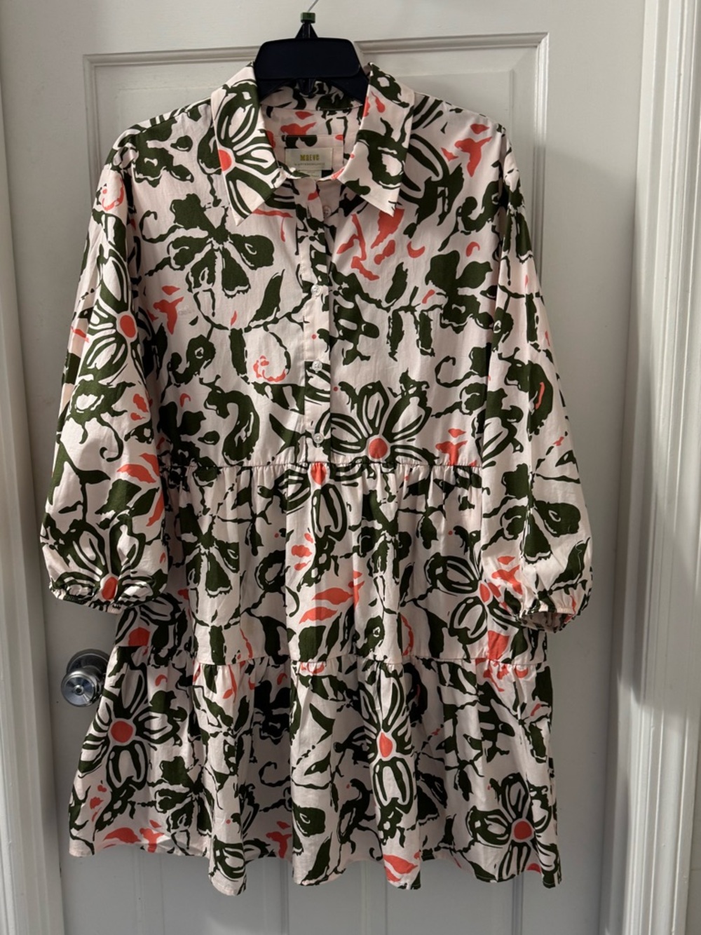 Maeve by Anthropologie 100% cotton print button front dress- M